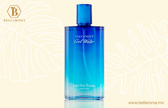 frasco de perfume davidoff cool water in to the ocean fondo tropical