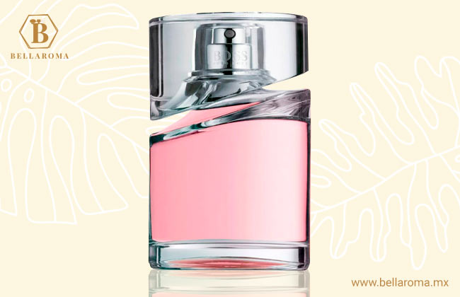 frasco de perfume hugo boss femme fondo tropical