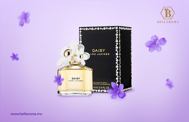 Frasco de perfume Marc Jacobs Daisy. Perfume violeta