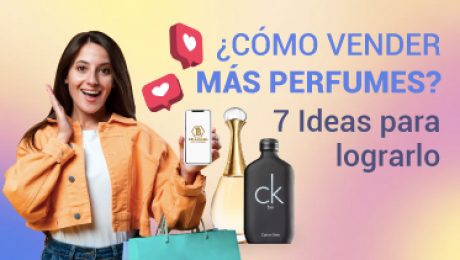 Portada de artículo con imagen de mujer sosteniendo un celular junto a frasco de perfume Calvin Klein