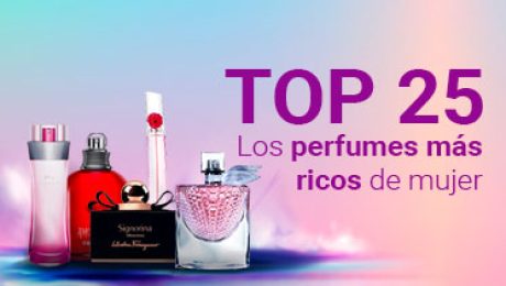 Portada de los top 25 perfumes más ricos de mujer con imagen de perfumes originales