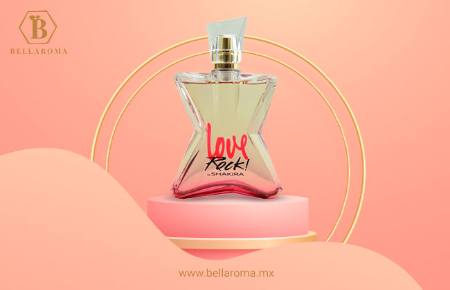 Frasco en forma de guitarra del perfume Love Rock! de Shakira