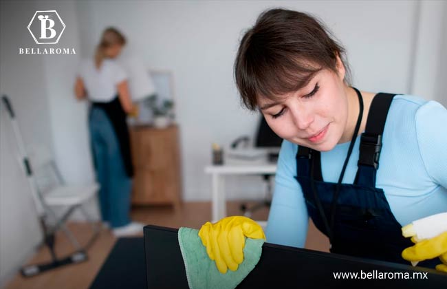 Mujeres haciendo limpieza a domicilio