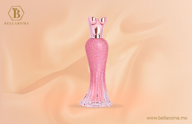Paris Hilton perfume Rose Rush con forma de vestido de mujer