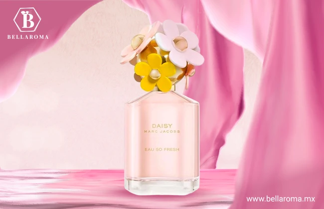 Botella con tapa de flores del aroma para dama Daisy Eau So Fresh