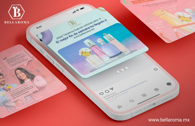 Teléfono móvil mostrando una publicación en Instagram