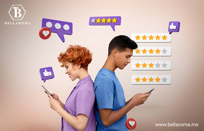 Dos personas revisando sus redes sociales