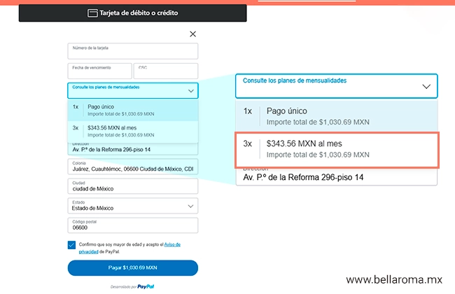 facilidades de pago en nuestra tienda