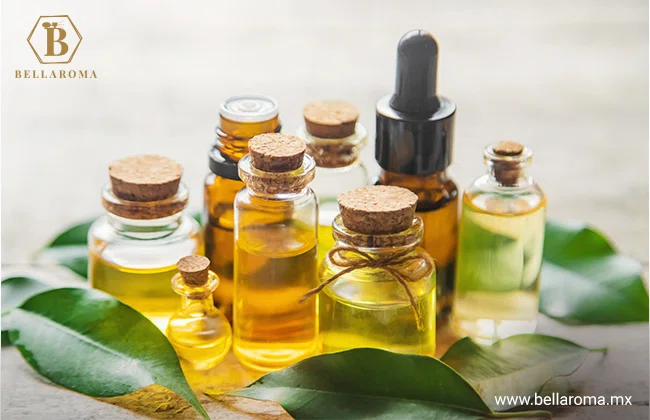 Ocho frascos con aceites esenciales, productos para revender que dejan buenas ganancias.