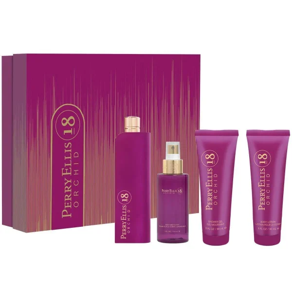 Set Perry Ellis 18 Orchid 4 Piezas para Mujer