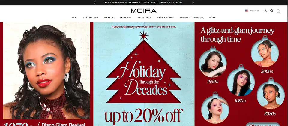 Sitio web de Moira Beauty