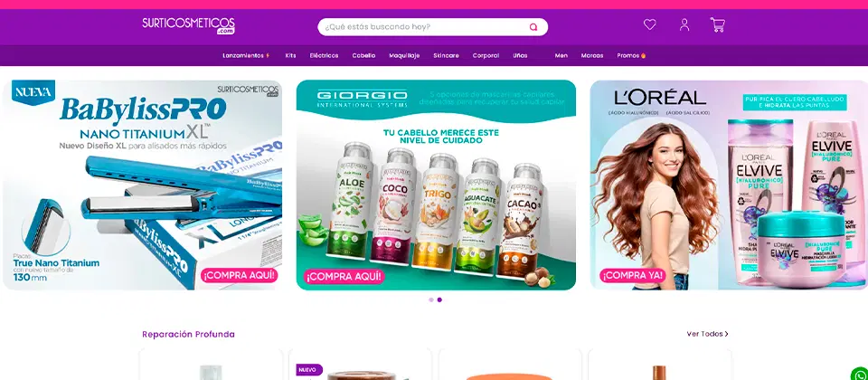 Tienda en línea de Surticosméticos distribuidora de maquillaje y belleza